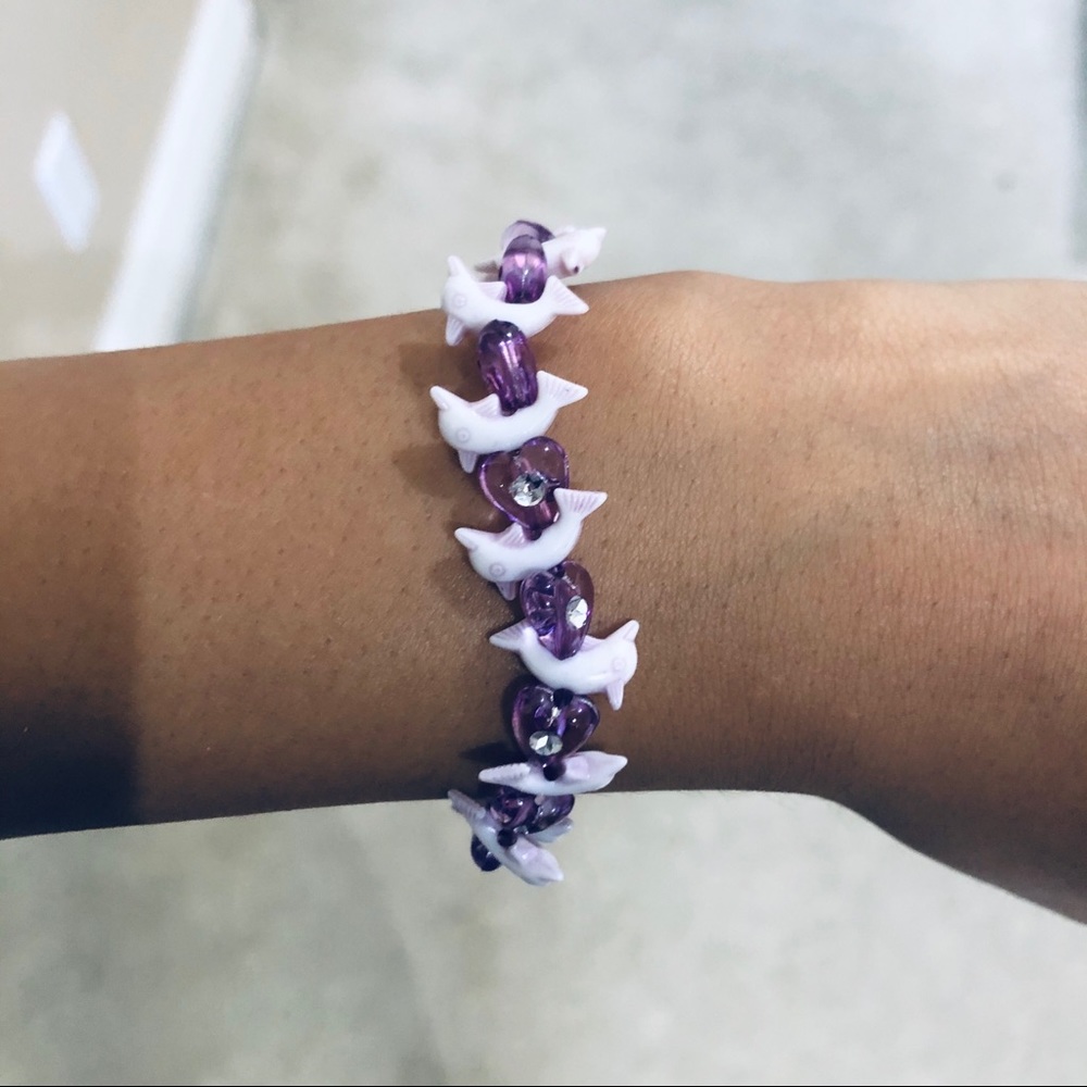 Kids Purple Dolphin Bracelet